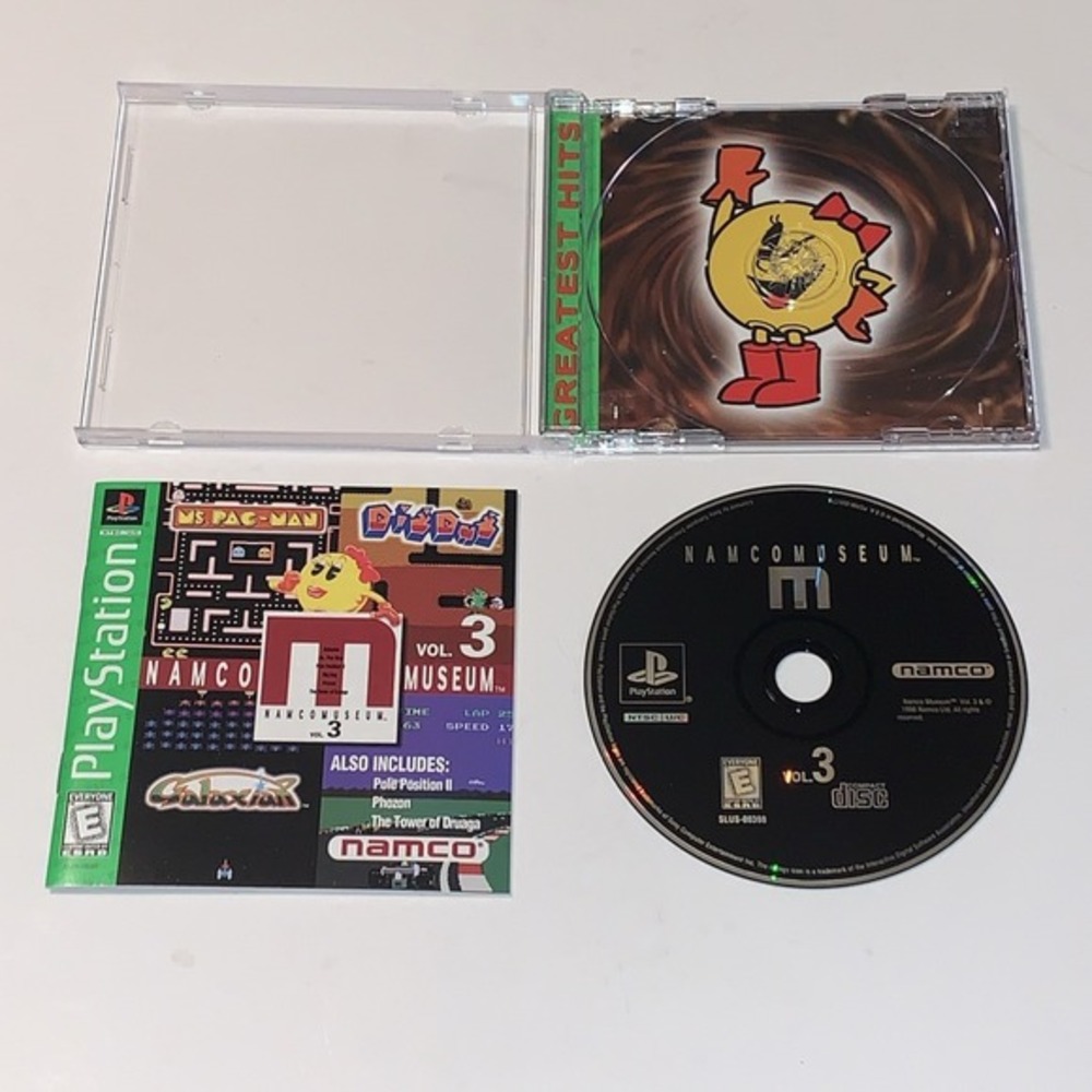 Namco Museum Vol. 3 Ms. Pac Man (Sony PlayStation 1, 1996)‎ CIB Reg Card Tested